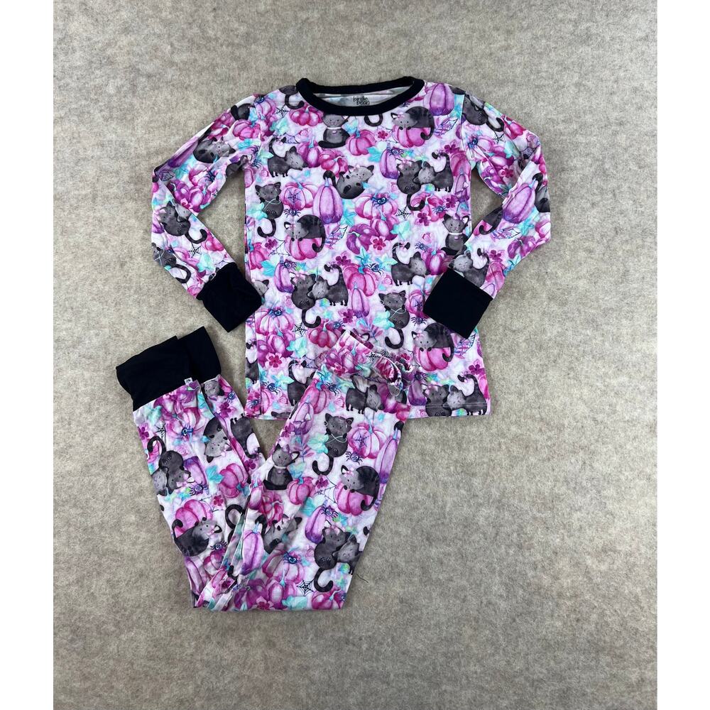 Birdie Bean Buffy Pink Pumpkin Black Cats Bamboo Pajama Set Size 5T